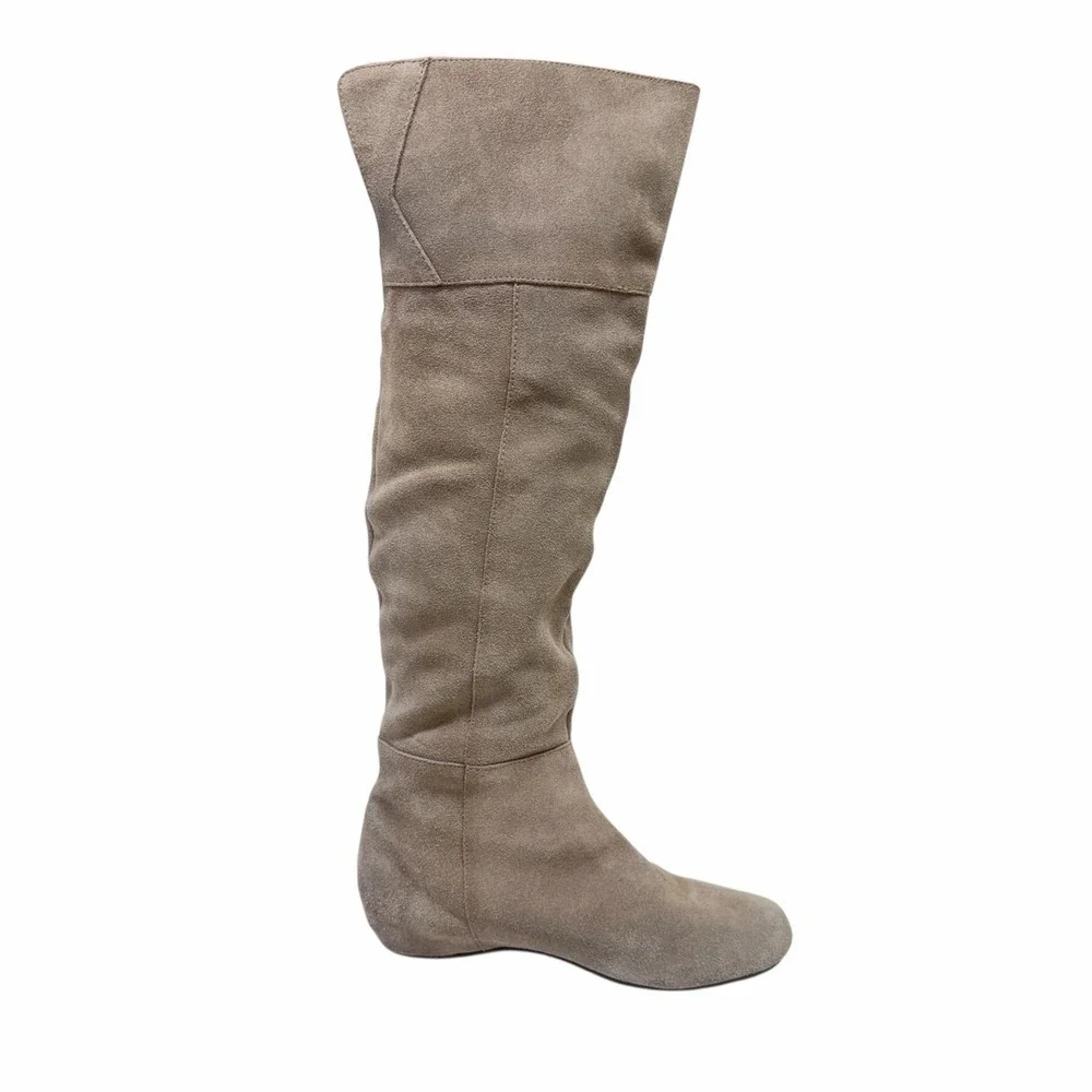 Steve Madden Suede Over The Knee Flat Boots Taupe Women's 8.5